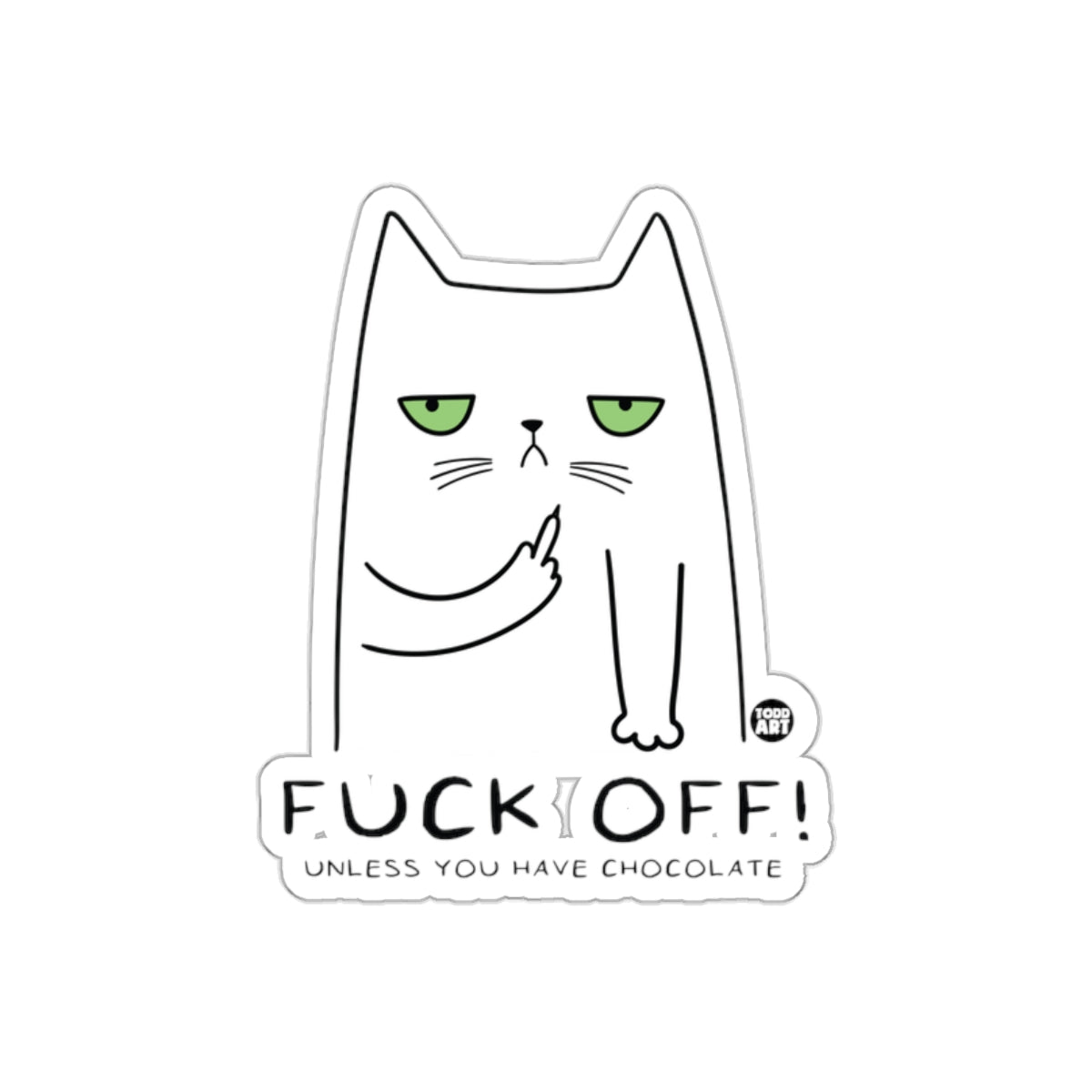 Grumpy Cat Expressive Sticker For Chocolate Lovers