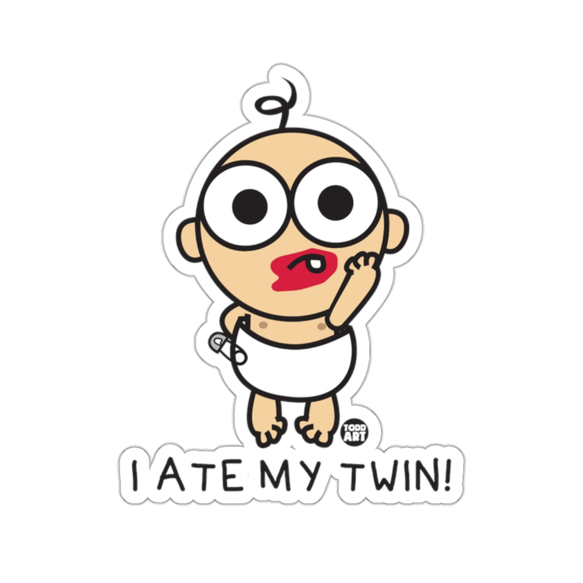 Funny Baby I Ate My Twin Sticker Humorous Decal