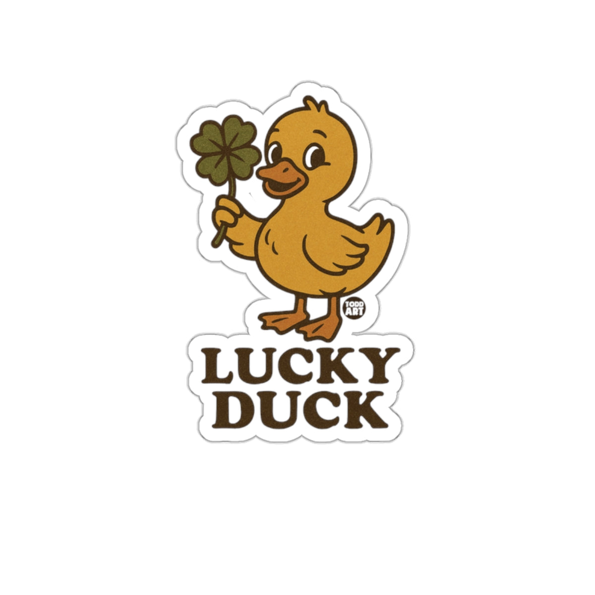 Lucky Duck Four-Leaf Clover Sticker product