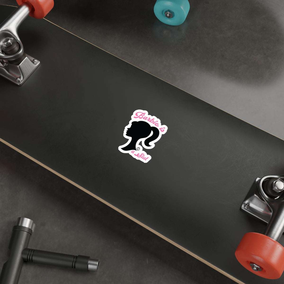 Barbie is a Slut Pink and Black Design Funny Stickers