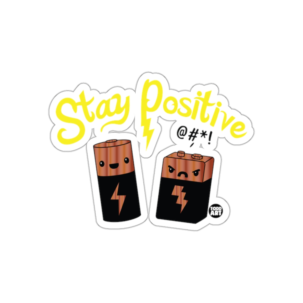 Stay Positive Cute Battery Characters Sticker