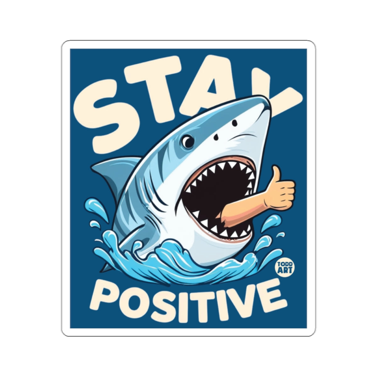 Stay Positive Shark Thumbs Up Human Hand Cool product type