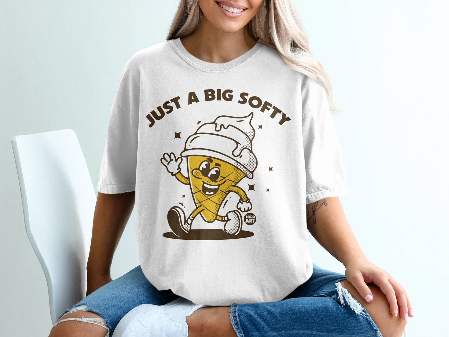 Just a Big Softy Ice Cream Graphic Tee Shirt Product