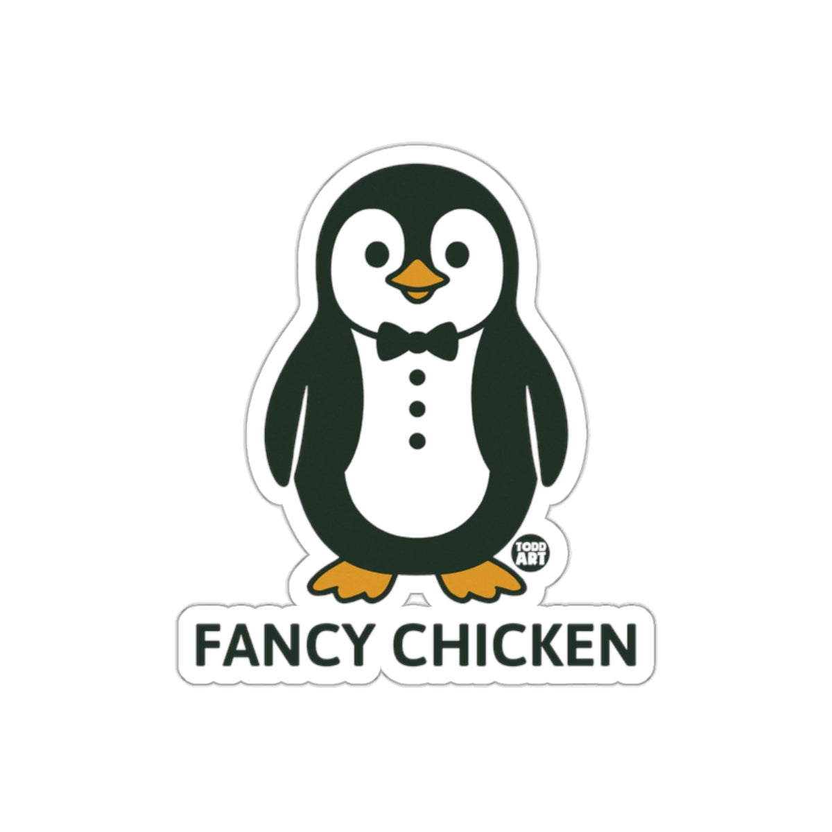 Cute Fancy Chicken Penguin with a Bow Tie Stickers