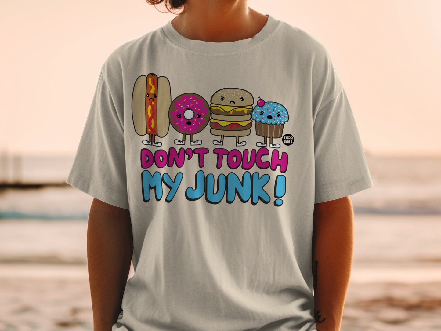 Don't Touch My Junk Funny Food Characters T-shirt