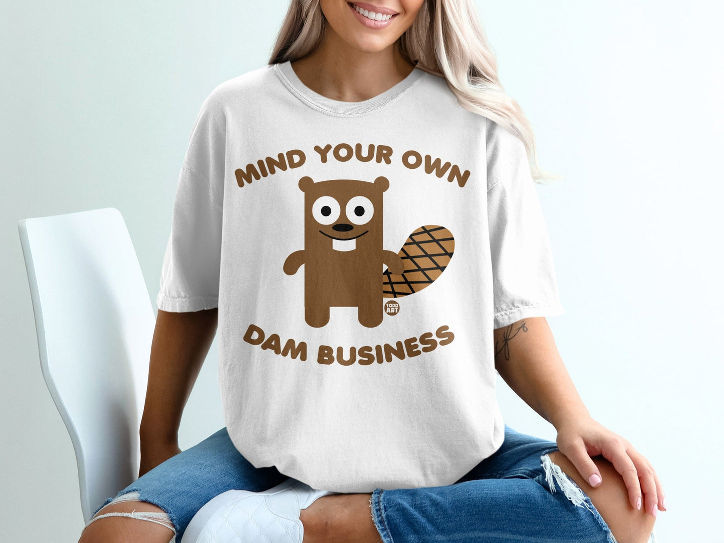 Mind Your Own Dam Business Funny Graphic Tee