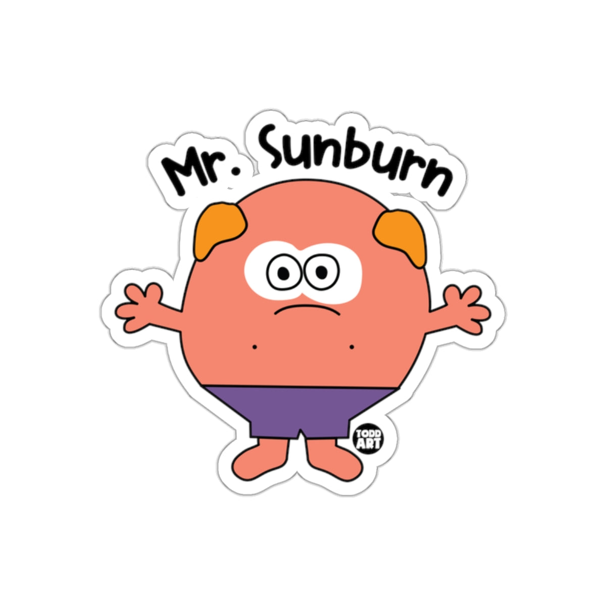 Mr. Sunburn Cartoon Character Graphic Sticker