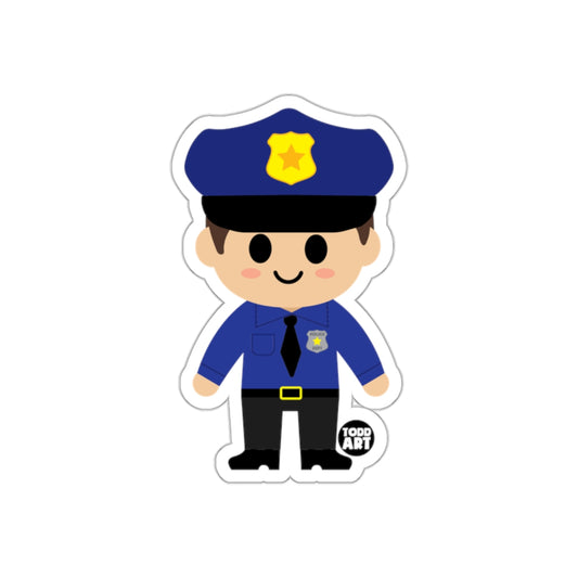 Cute Cartoon Police Officer Sticker for Kids Fun