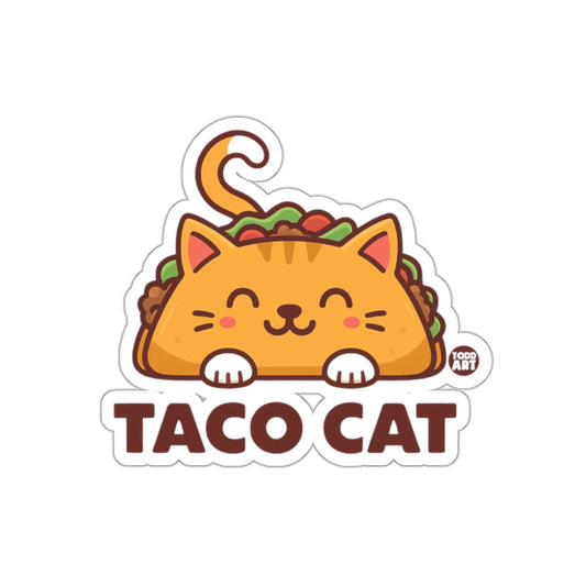 Cute Taco Cat Sticker Adorable Feline Food Design