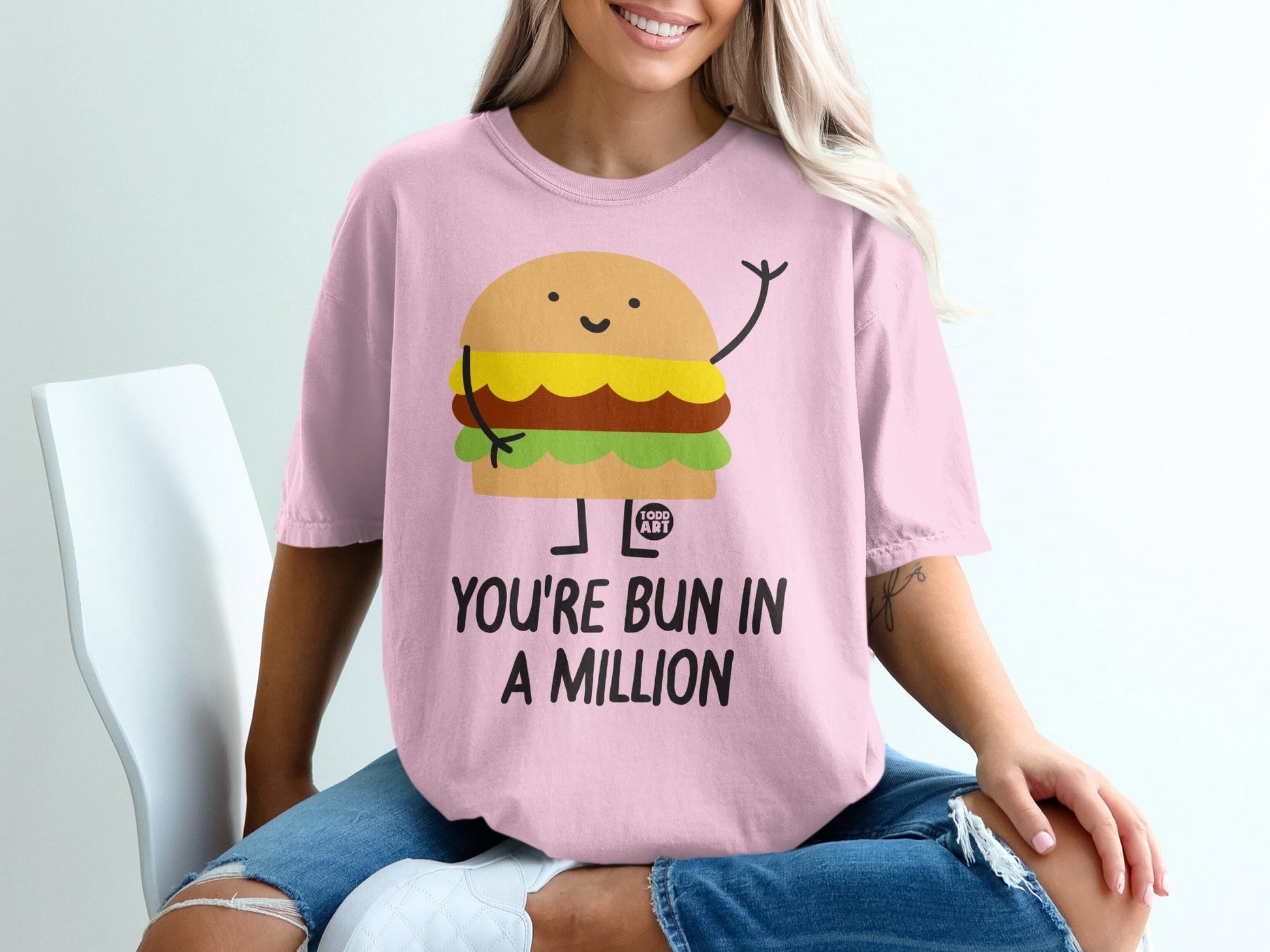 You're Bun in a Million Cute Hamburger Graphic Shirt