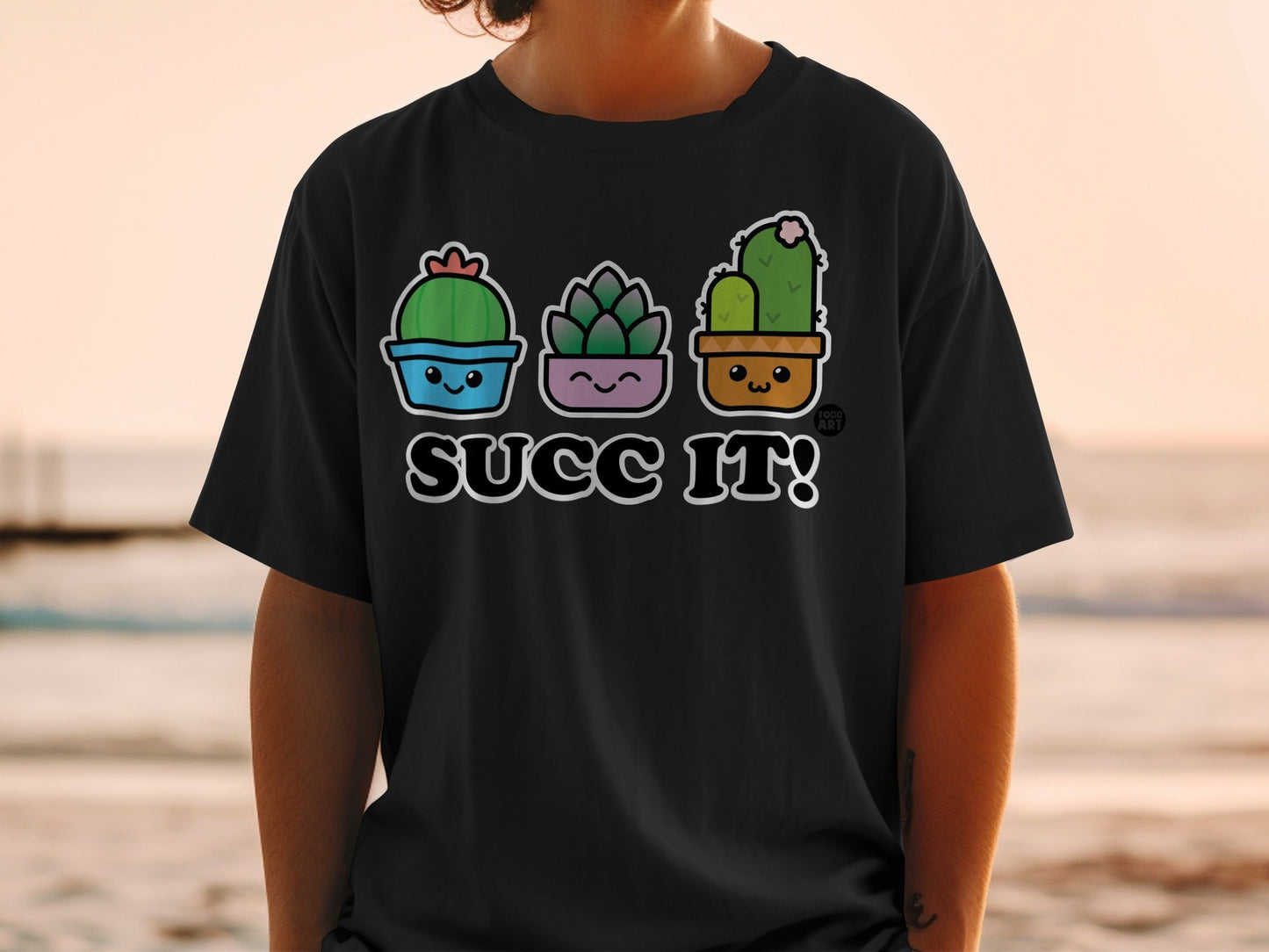 Cute Succulent Characters SUCC IT! Graphic T-shirt