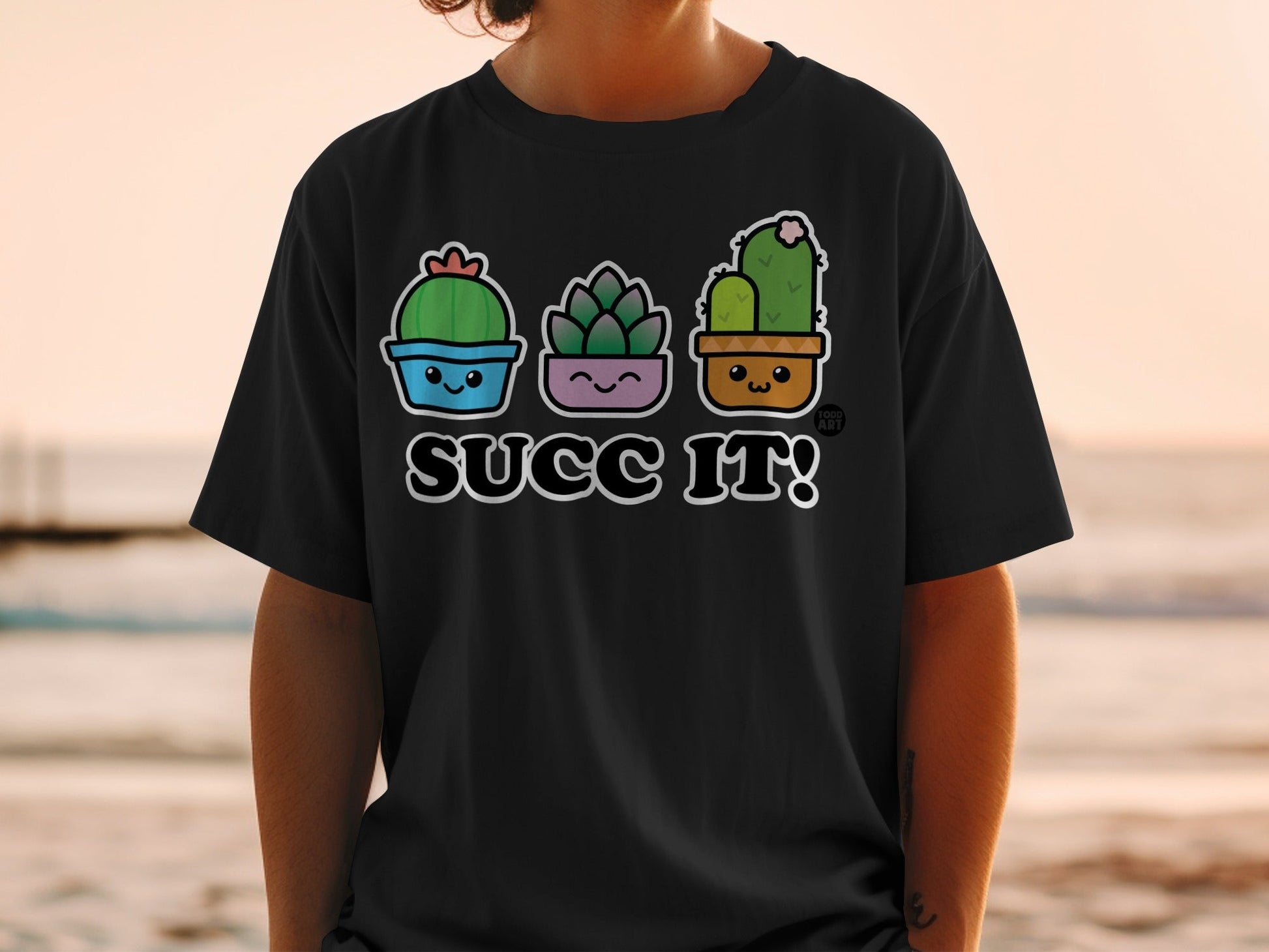 Cute Succulent Characters SUCC IT! Graphic T-shirt