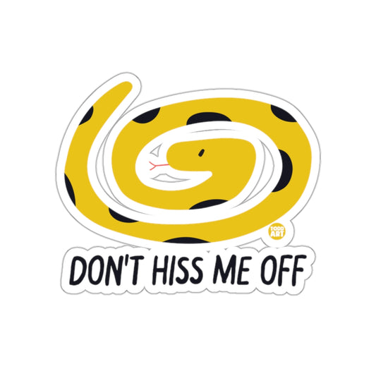 Yellow Snake Don't Hiss Me Off Funny Coiled Reptile Stickers
