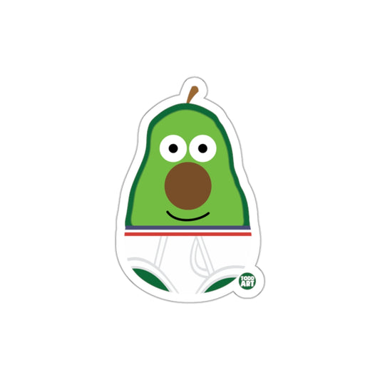 Cute Green Smiling Avocado Character Sticker