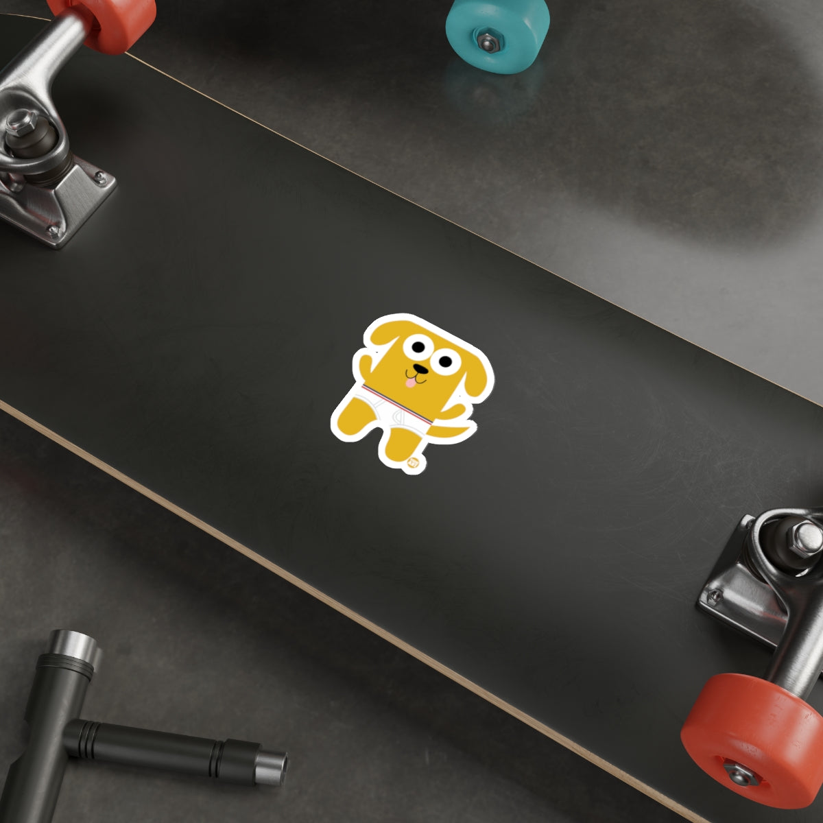 Cute Yellow Dog Sticker with Underwear Design Sticker