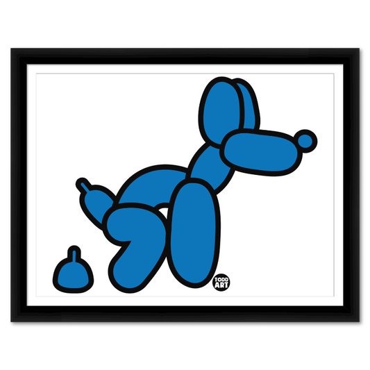 Blue Balloon Dog Framed Pop Art Print by Todd Goldman