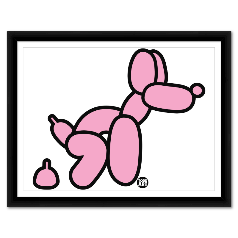 Pink Balloon Dog Framed Fine Art Print by Todd Goldman