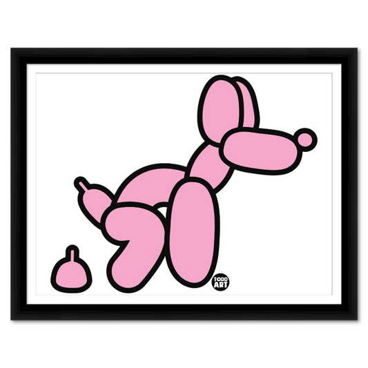 Pink Balloon Dog Framed Fine Art Print by Todd Goldman