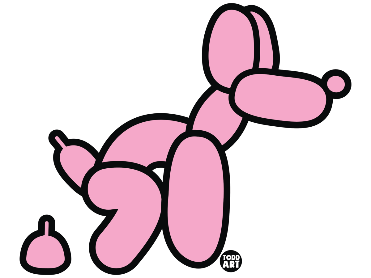 Pink Balloon Dog Framed Fine Art Print by Todd Goldman