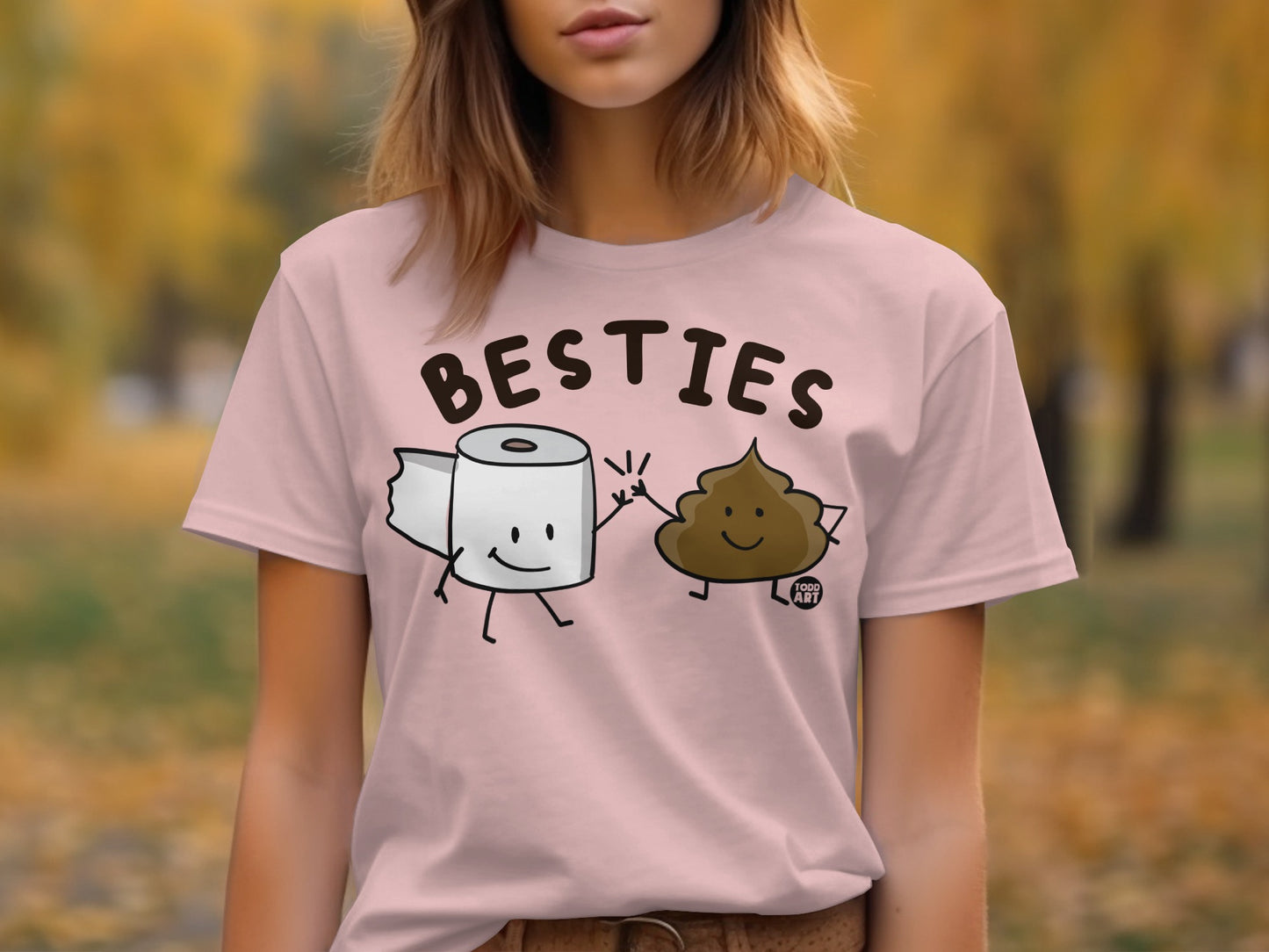 Adorable Besties Toilet Paper and Poop Emoji T-Shirt