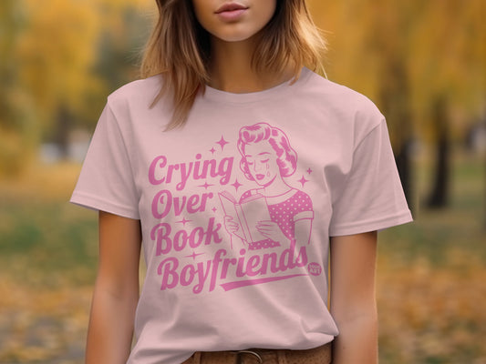 Crying Over Book Boyfriends Graphic Tee Shirt