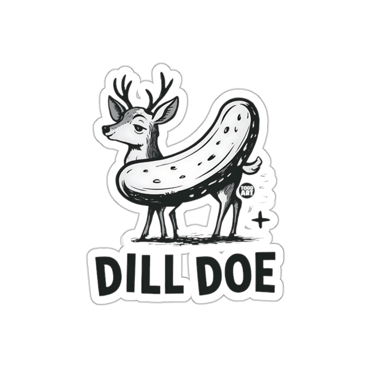 Dill Doe The Deer Pickle Hybrid Funny Art Print Stickers