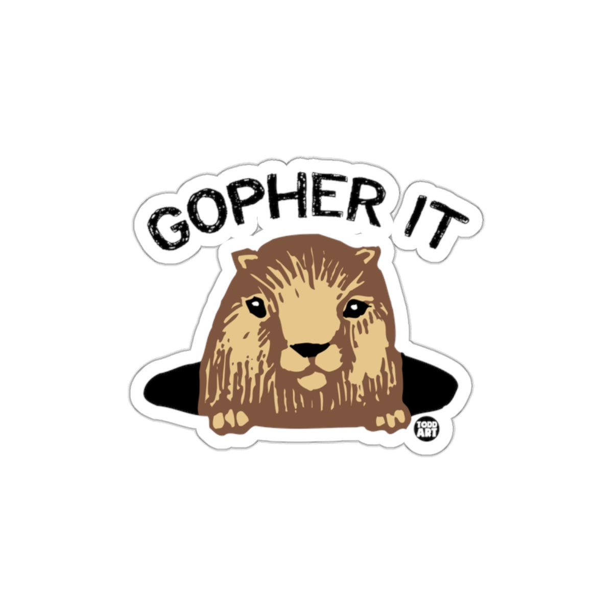 Gopher It Cute Animal Art Sticker Fun Gopher Design