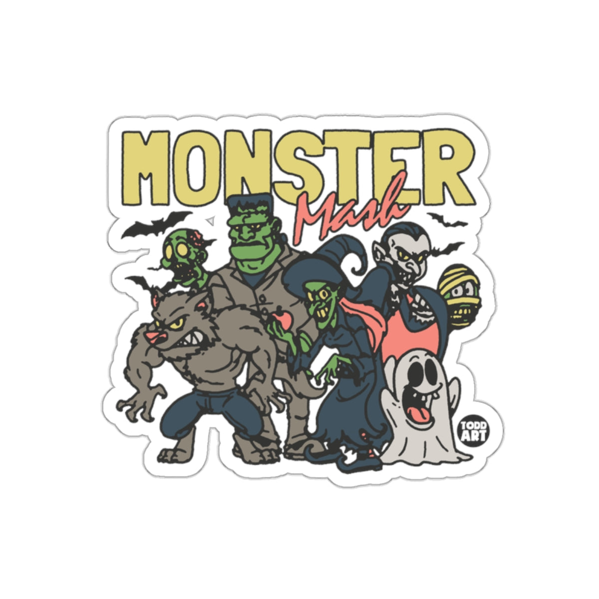 Monster Mash Sticker Colorful Cartoon Design