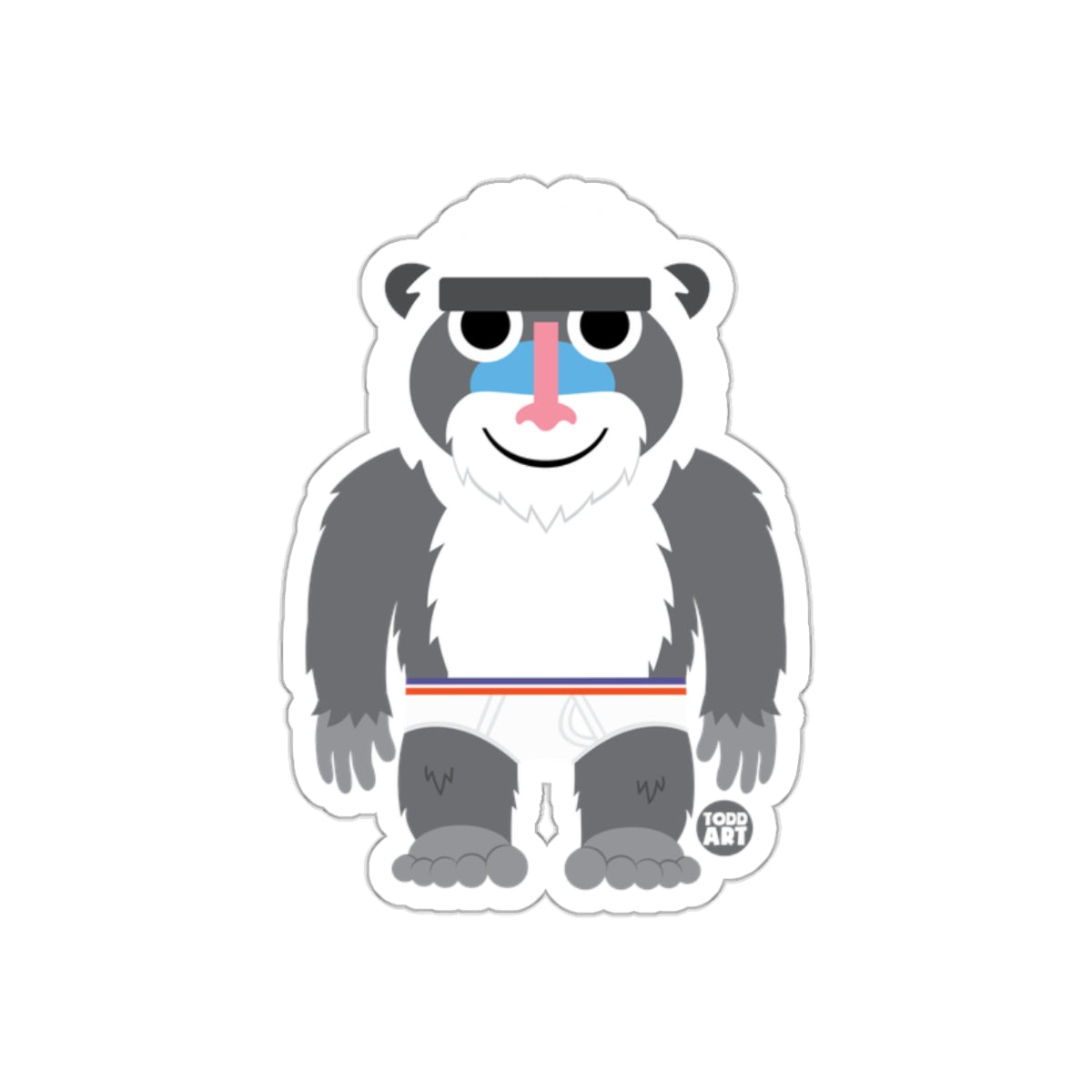 Cute Cartoon Animal Sticker with Todd Art Logo Design
