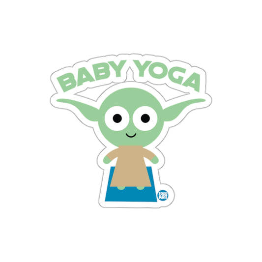 Baby Yoga Grogu on Mat Cute Cartoon Style Image Stickers