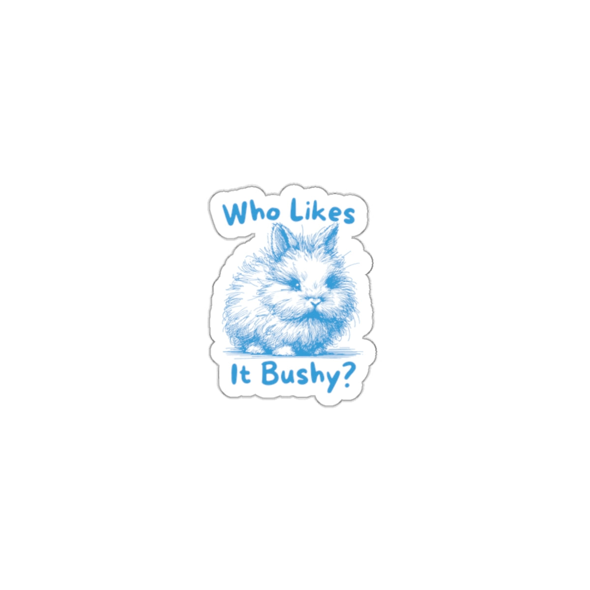 Who Likes It Bushy Cute Cat Illustration Sticker