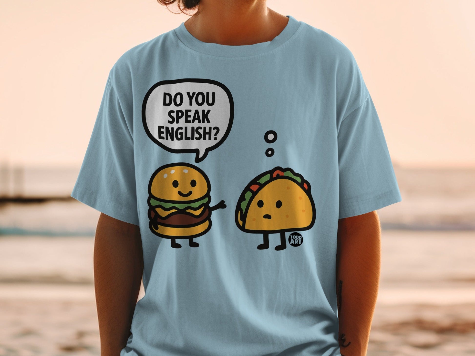 Do You Speak English Burger and Taco Graphic T-shirt