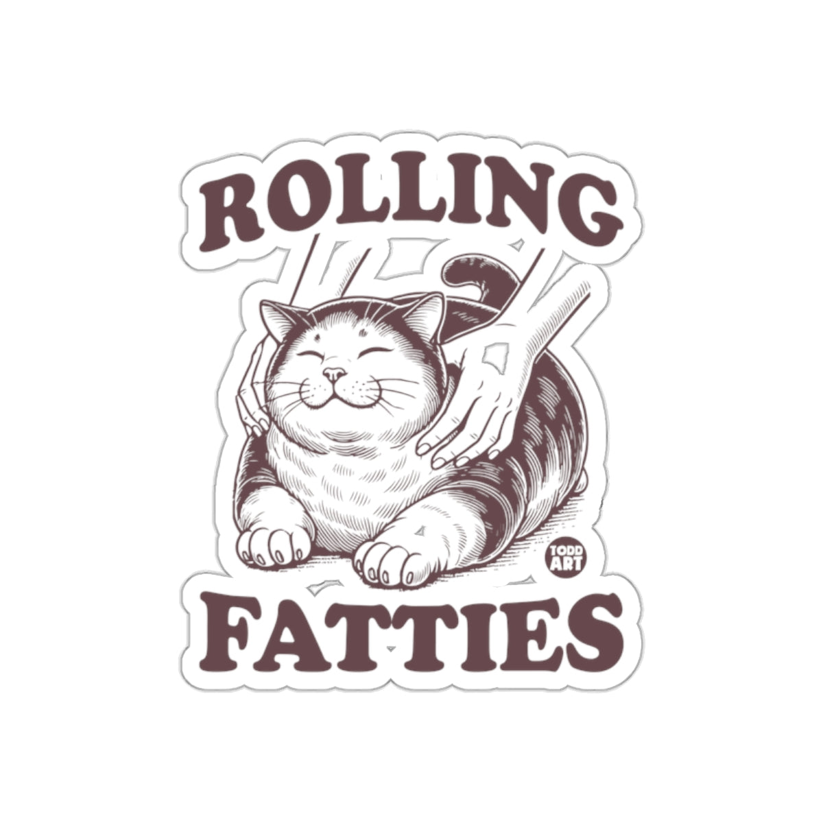 Rolling Fatties Funny Cat Graphic Sticker
