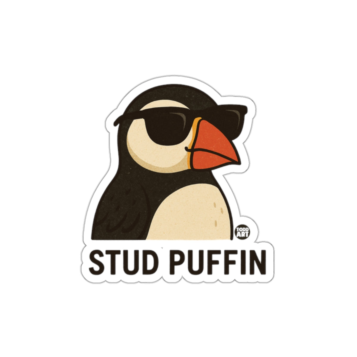 Cool Stud Puffin Graphic Sticker for Fun Decoration