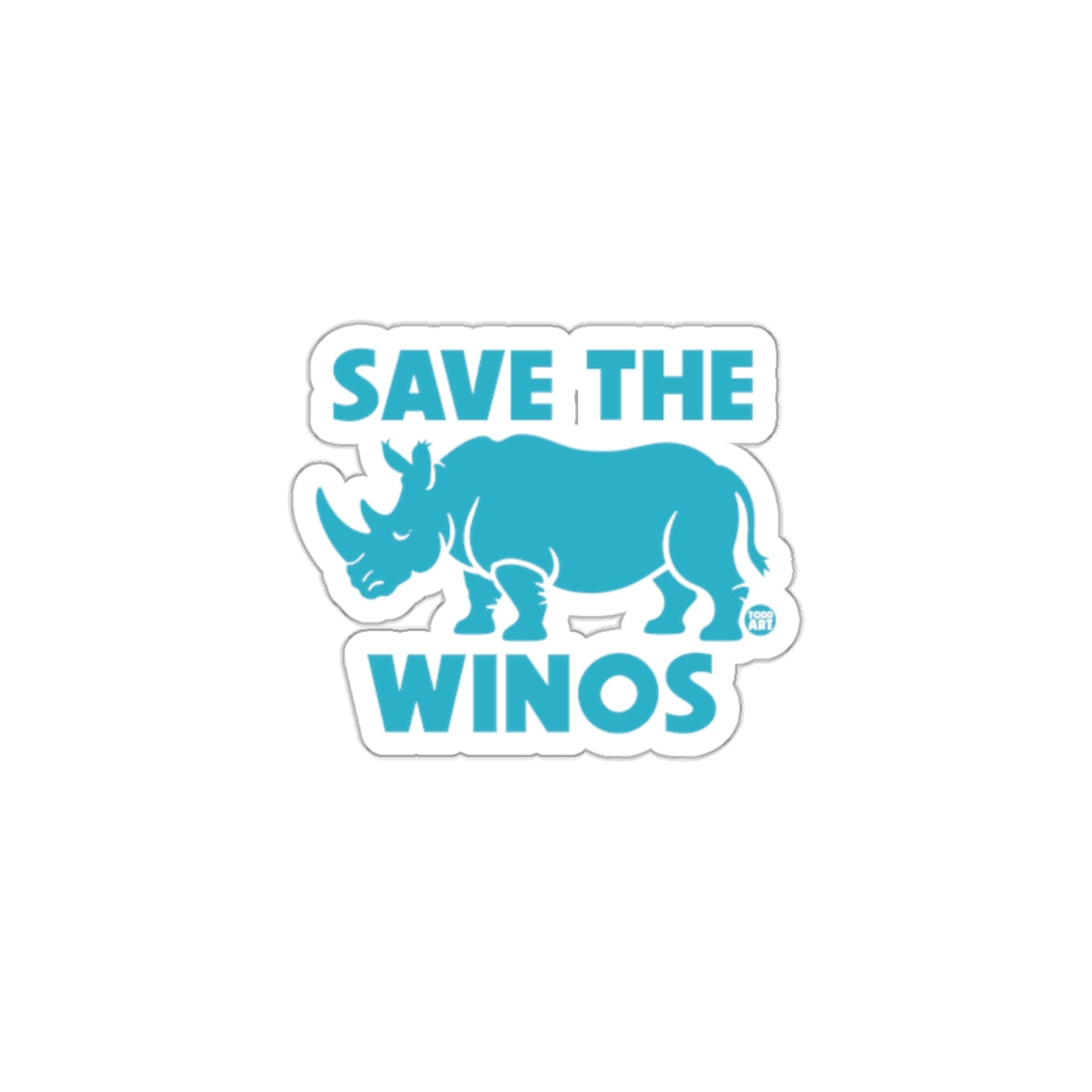 Save The Winos Rhino Sticker Design
