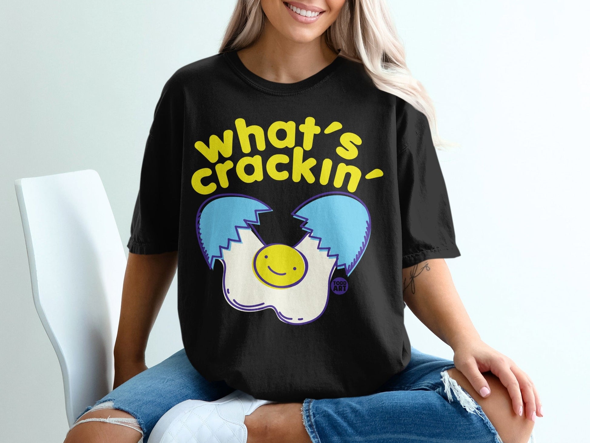 What's Crackin' Fun and Playful Graphic Tee
