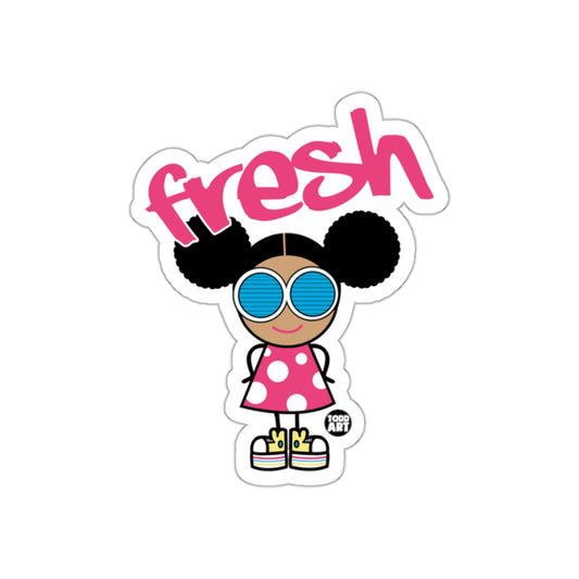 Fresh Girl with Sunglasses and Polka Dot Dress Sticker