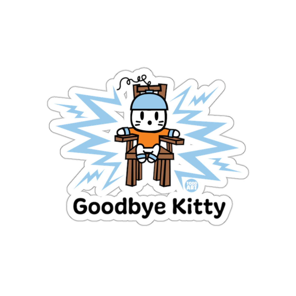 Goodbye Kitty Electroshock Sticker Fun Design Sticker