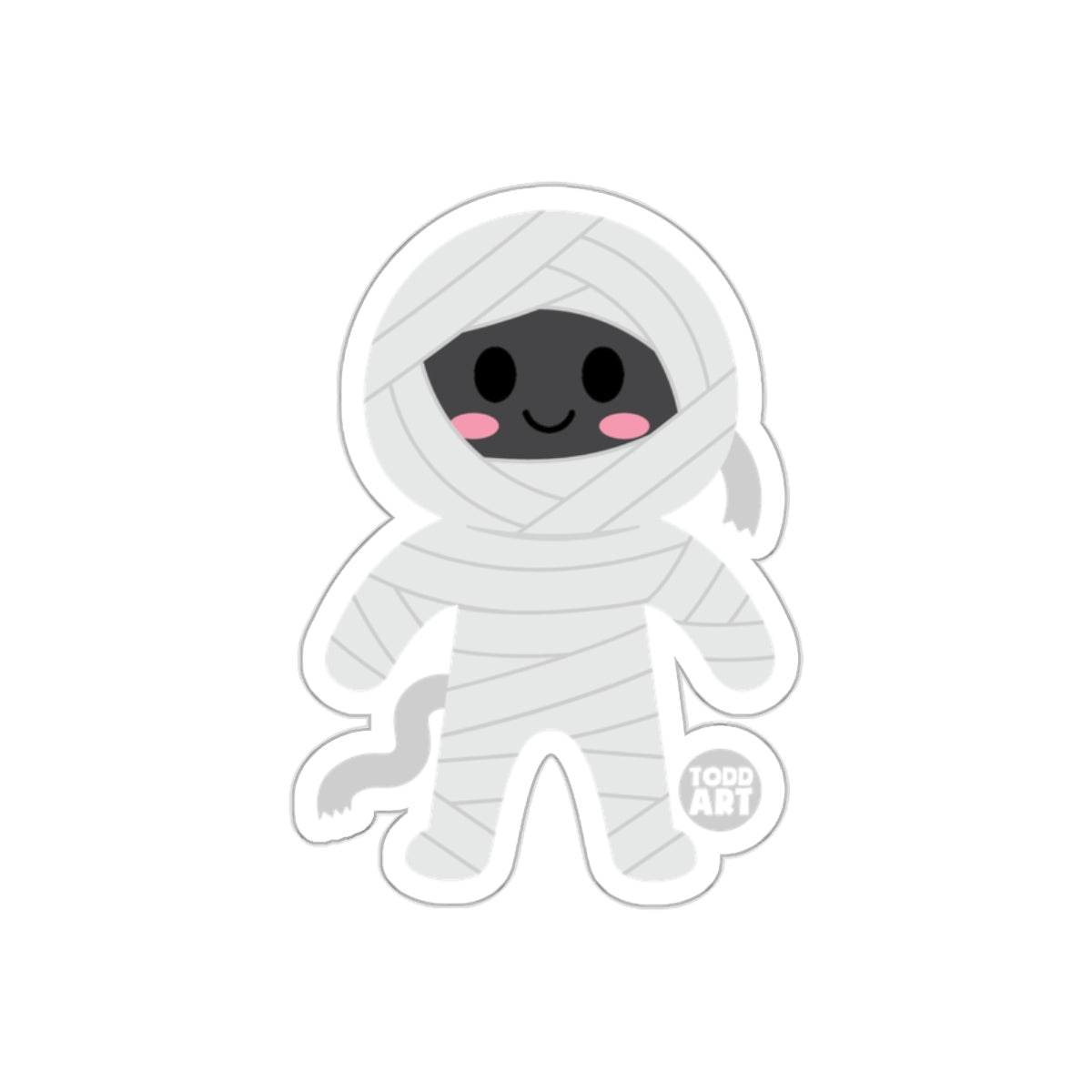 Cute Cartoon Mummy Character with Blushing Cheeks Sticker