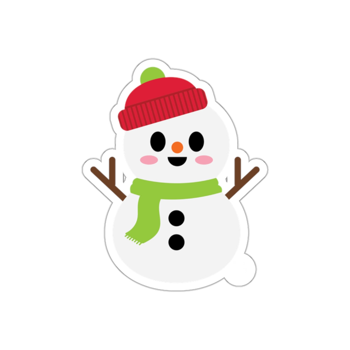 Cute Snowman with Green Scarf and Red Hat product