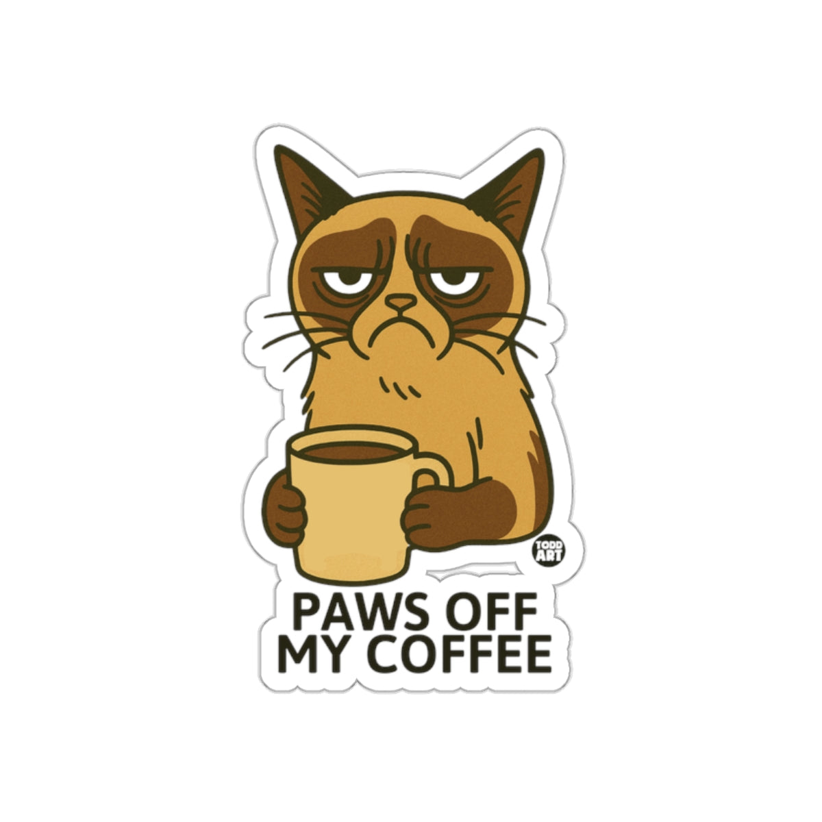 Paws Off My Coffee Funny Cat Sticker Product