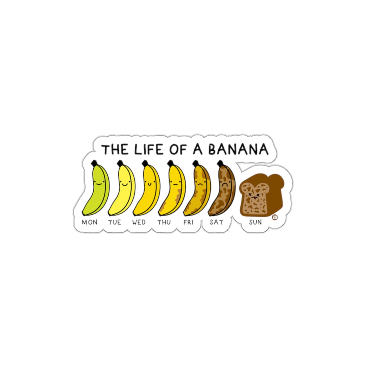 The Life of a Banana Days of the Week Sticker