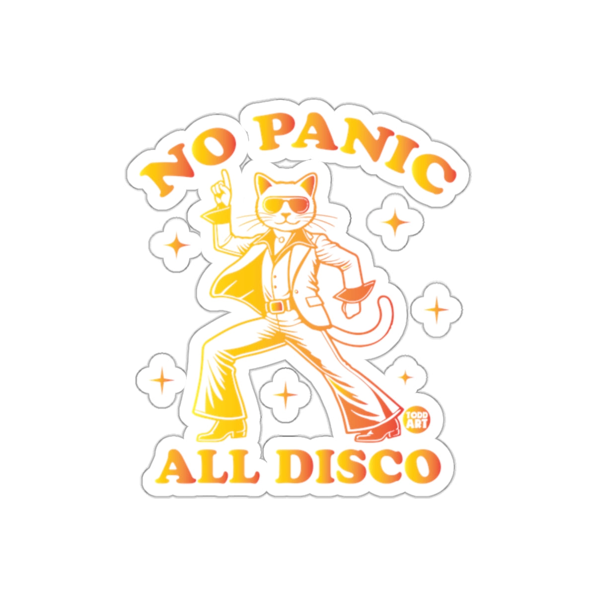 No Panic All Disco Dancing Cat With Sunglasses sticker