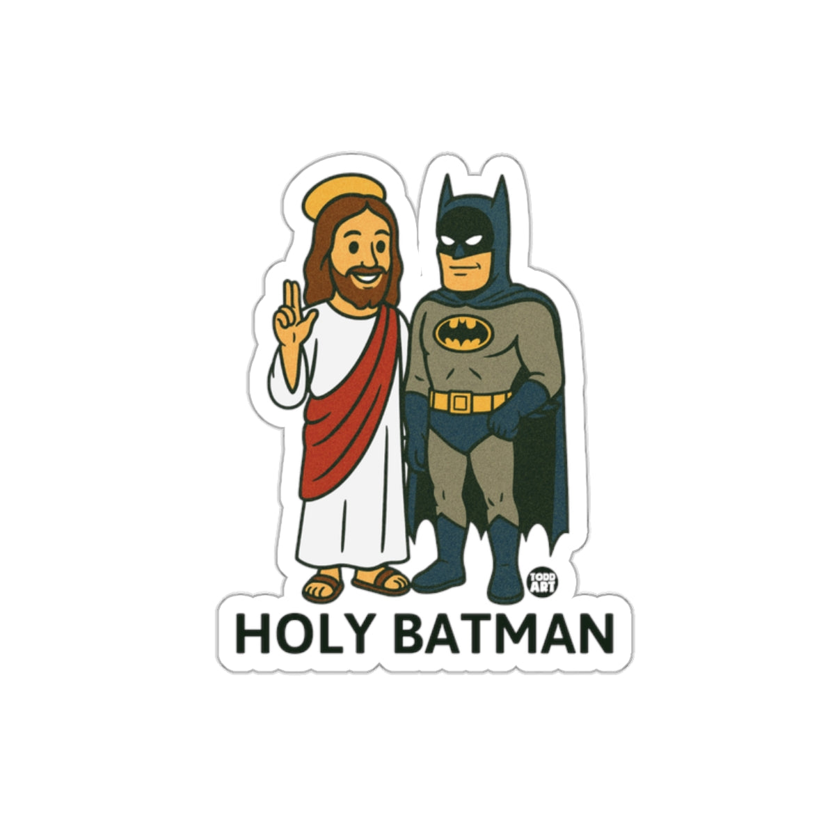 Holy Batman Batman and Jesus Funny Sticker
