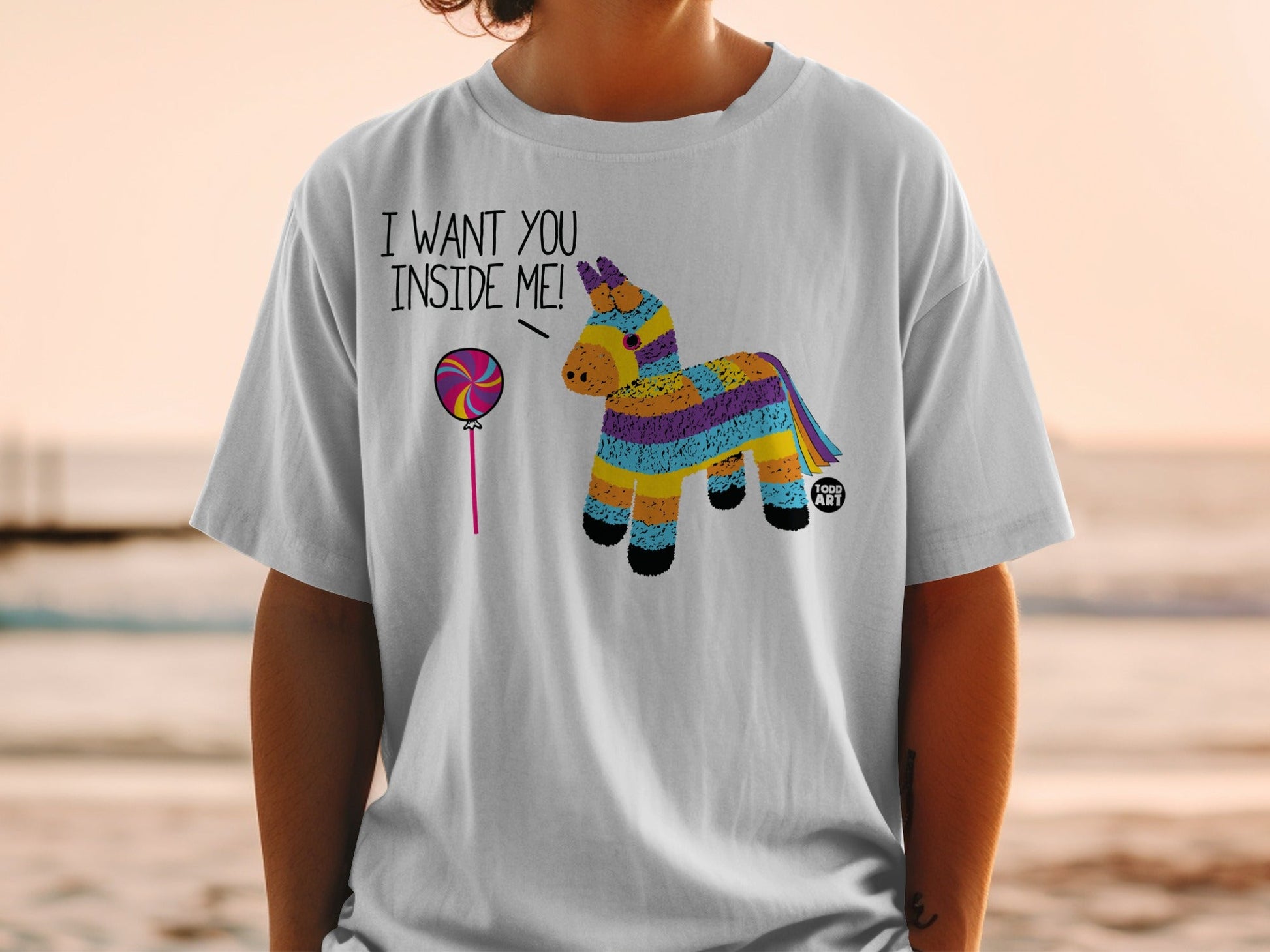 Funny Pi√±ata and Lollipop Printed Shirt for Fun Style
