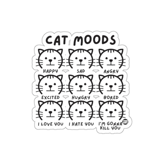 Cat Moods Express Yourself Funny Cute Kitten Stickers