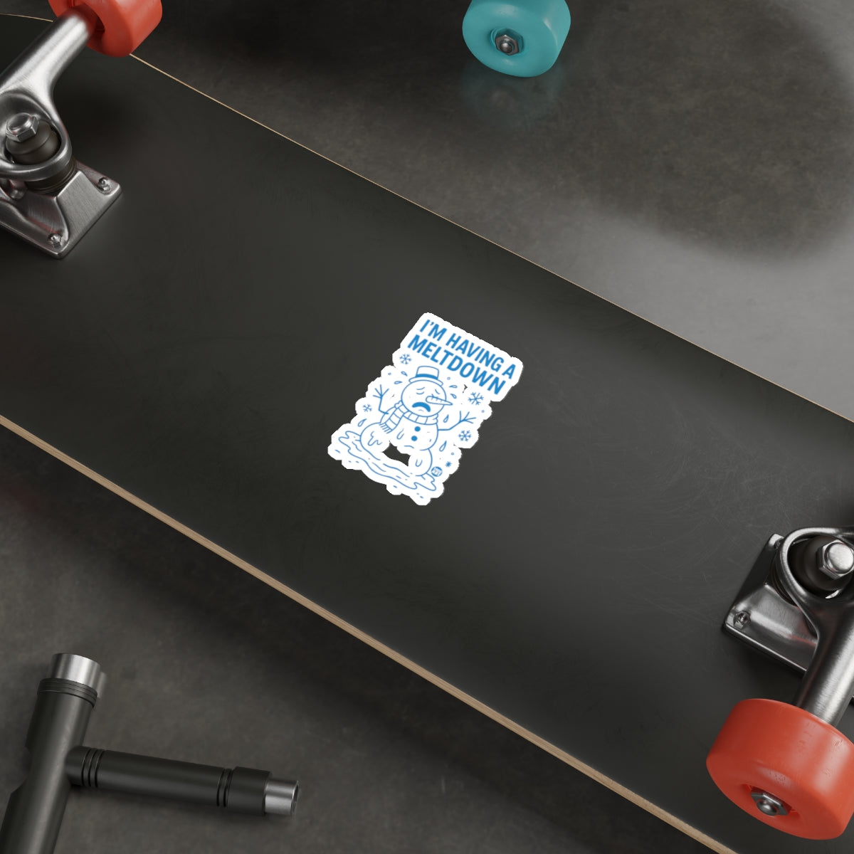 I'M HAVING A MELTDOWN' Snowman Funny Blue Sticker 