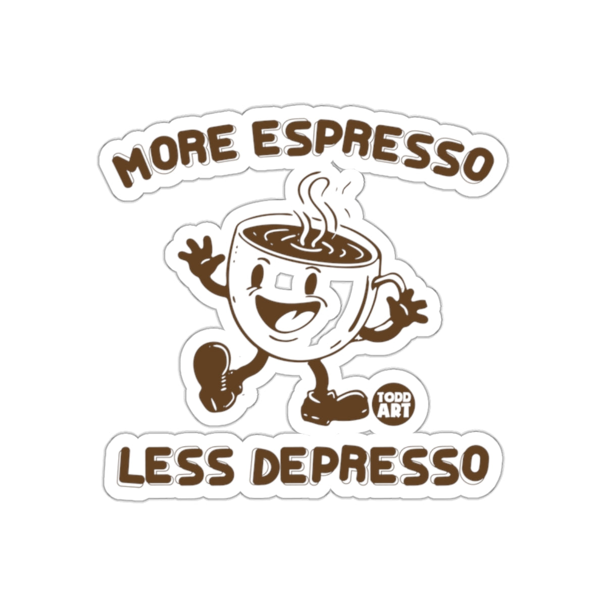 More Espresso Less Depresso Sticker for Coffee Lovers
