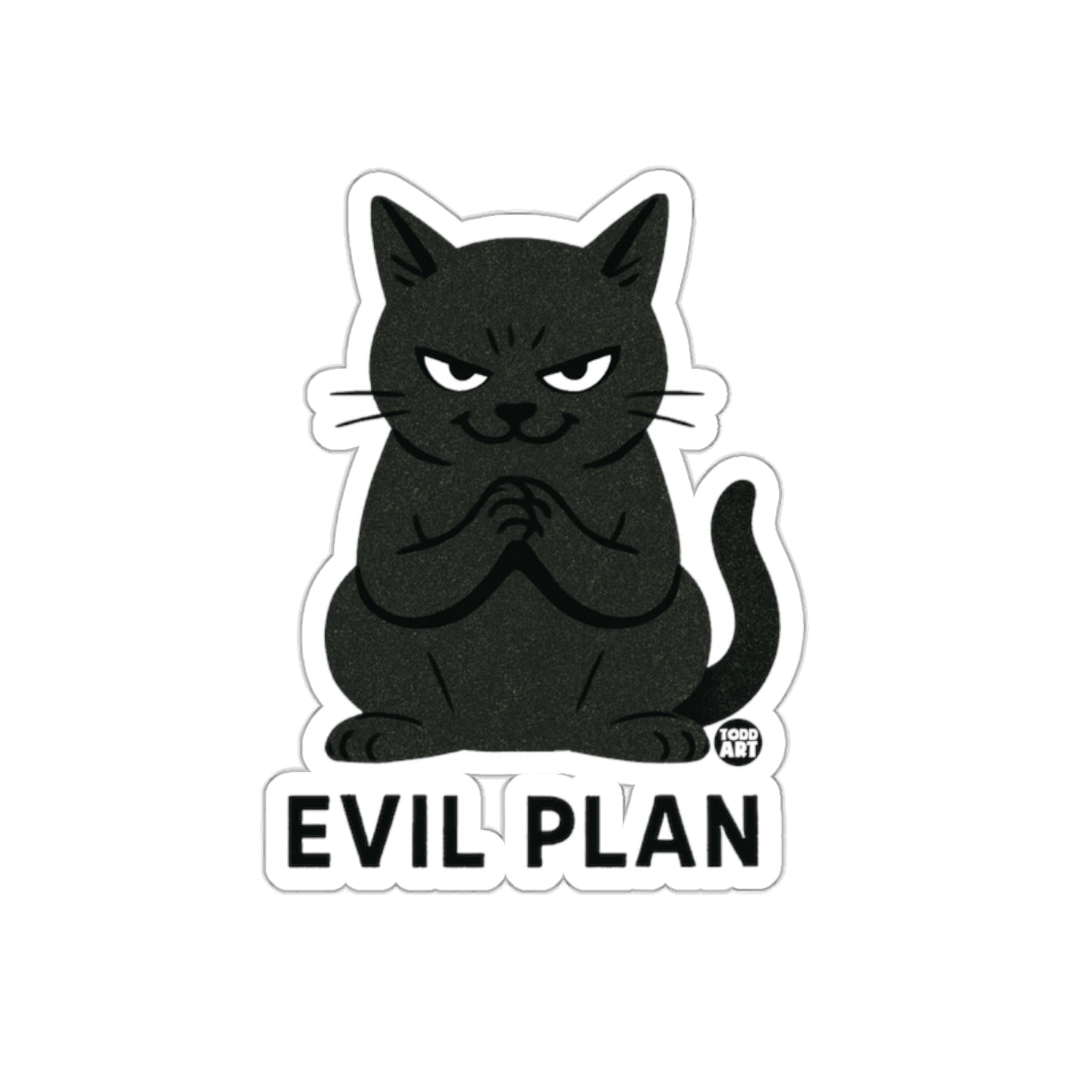 Evil Plan Black Cat Sticker for Mischief Lovers