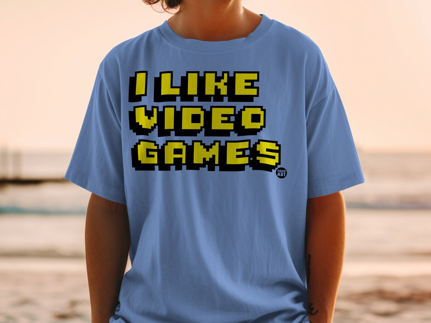 I Like Video Games Blue Graphic T-Shirt